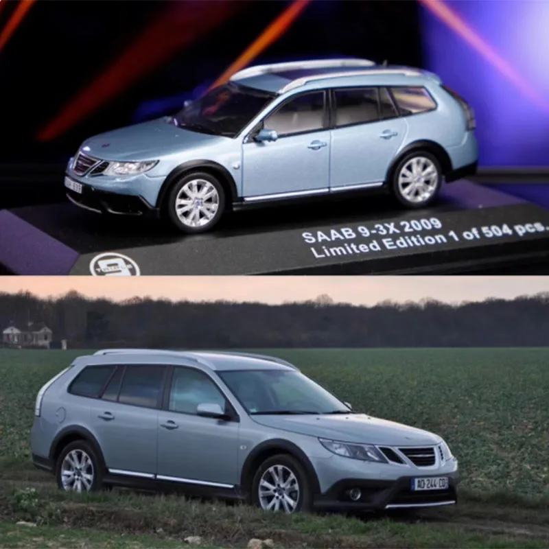 1:43 Scale Saab 9-3X 2009 Station Wagon Simulation Alloy Car Model Static Display Collectible Toy Gift Souvenir Decration