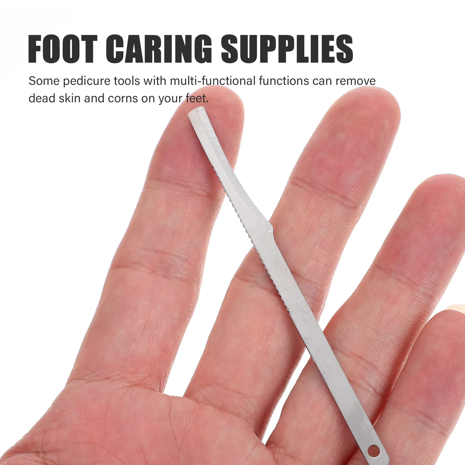 

10Pcs Portable Foot Scraper Stainless Steel Heel Scarper Multi-Functional Nail Trimming Tool for Daily Pedicure Needs