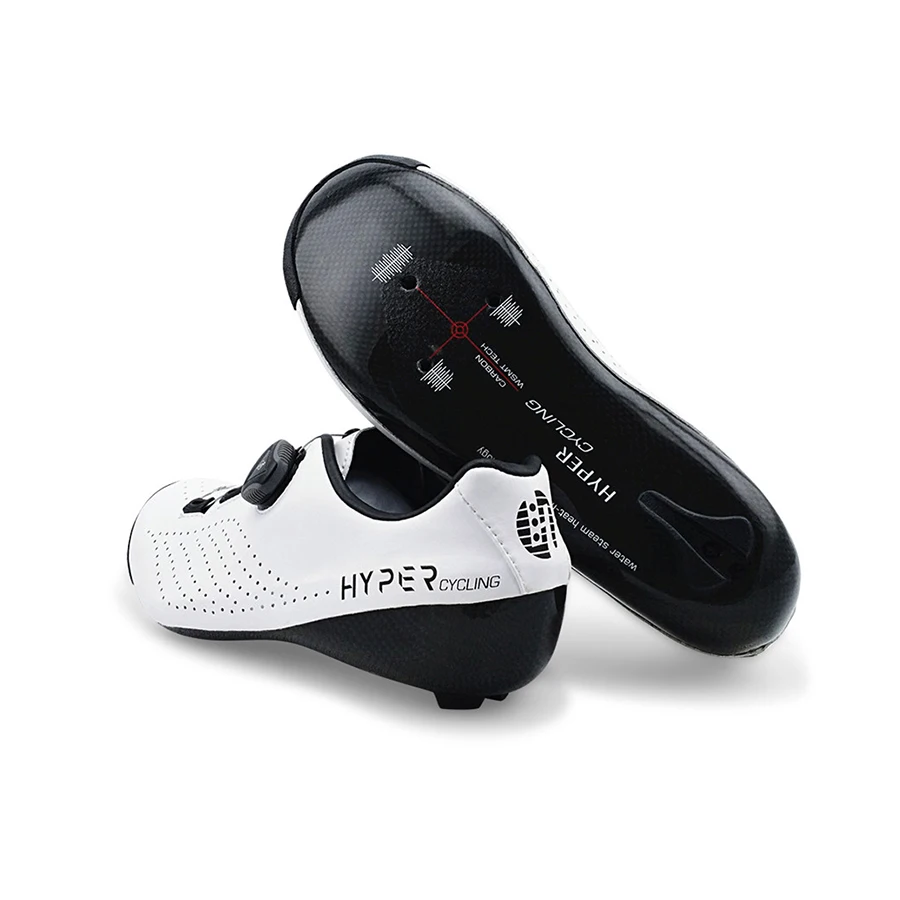 Original HYPER C8 Cycling Shoes Thermoplastic 3K Carbon Fiber Road Bike Sneakers 1 Shoelace Self-locking Thermoplastic Bicycle