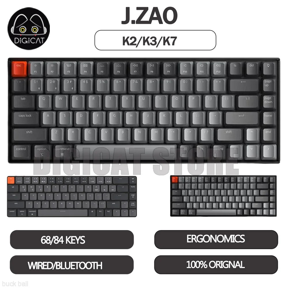 

K2/K3/K7 Mechanical Gamer Keyboard 2 Mode USB/Bluetooth Wireless Keyboard 84 68 Keys Gaming Keyboard For Win/Mac/iPad Boy Gifts