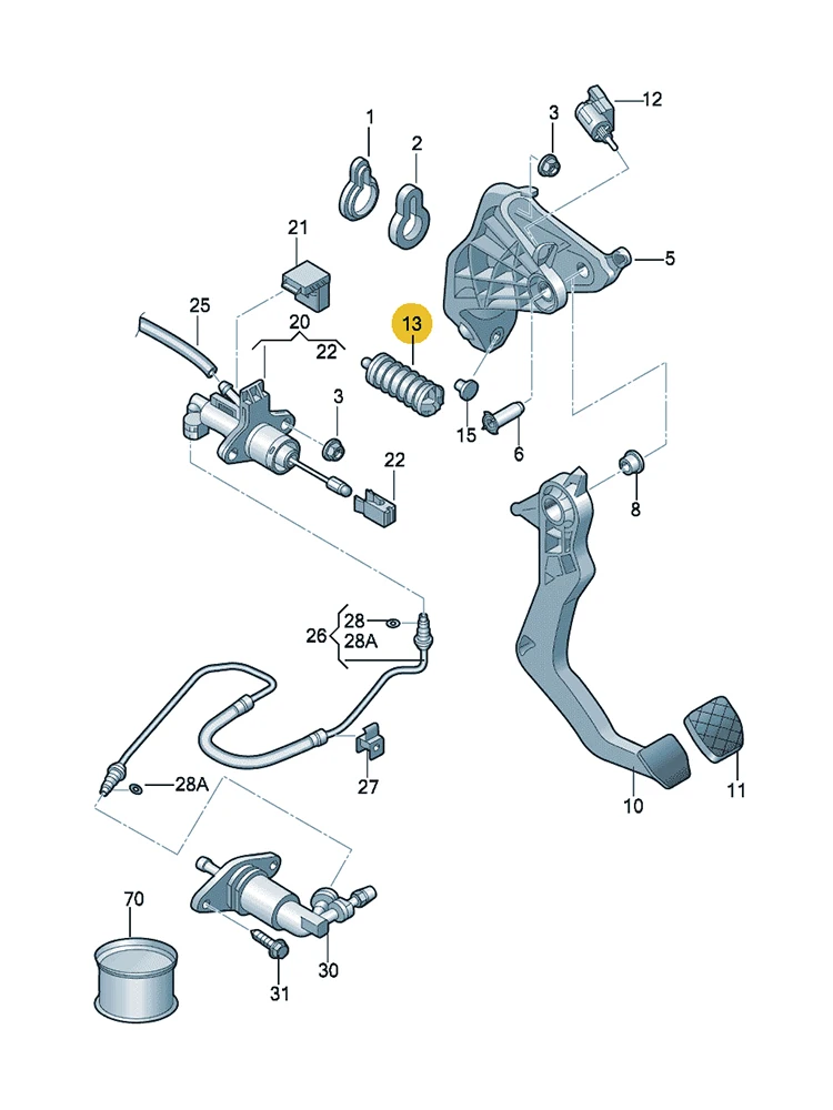 BOICY Clutch Return Spring Fit for Polo/Derby/Vento IND Suran/Spacefox Fabia 6RU721360 6RD721360 6RD 721 360