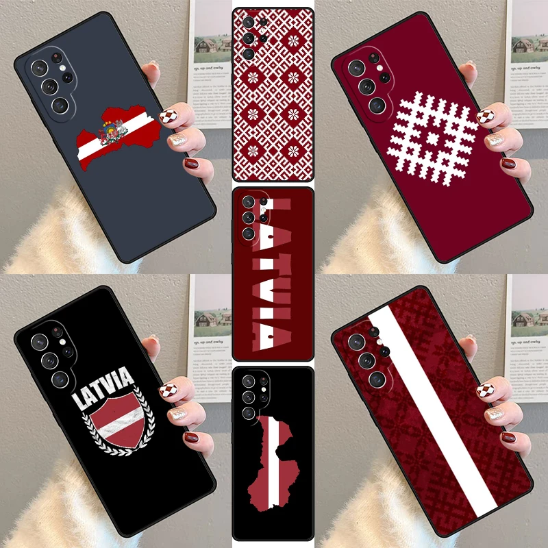 Latvia Flag Latvians Flag Phone Case For Samsung Galaxy S23 S21 S20 FE S24 S22 Ultra Note20 S10 S9 S8 Plus Silicone Cover