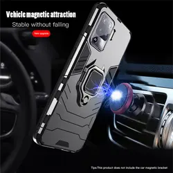 OPPO A53 A54 A72 A73 A74 A93 A94 5G F19 Narzo 10 20 30 Pro 30A Phone Case, Silicone TPU and Hard PC Cover Magnet Stand Rotation