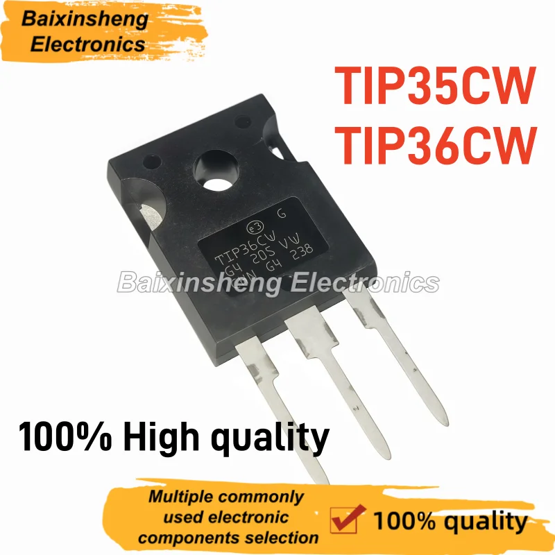 10PCS NEW TIP35CW TIP36CW TO-247 NPN PNP Complementary Power Transistor for Push-Pull Amplifier Motor Drive Circuit