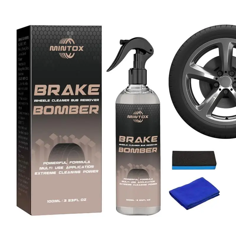 Stealth Brake Bomber 100ml Powerful Brake Cleaner Spray Can With Sponge And Wipe Effective Brake Dust Remover Quite Brake Clean