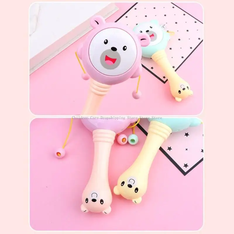 Aprendizaje temprano Musical Toy Cartoon Catton Drum 4pcs Baby Shaker Fine Motor Toy