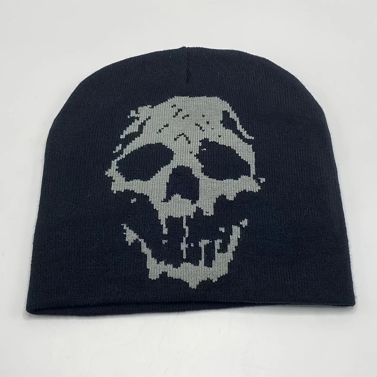 1PC skull jacquard knitted hat, personalized street cold hat, unisex, suitable for daily leisure, outdoor sports, when the holid