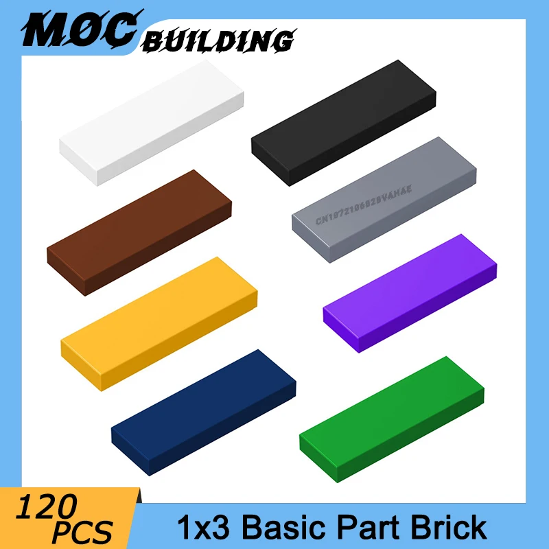 120PCS Assemble Particle 63864 1x3 Building Blocks Compatible MOC Accessories Brick Basic Parts DIY Educational Puzzle Toys Gift