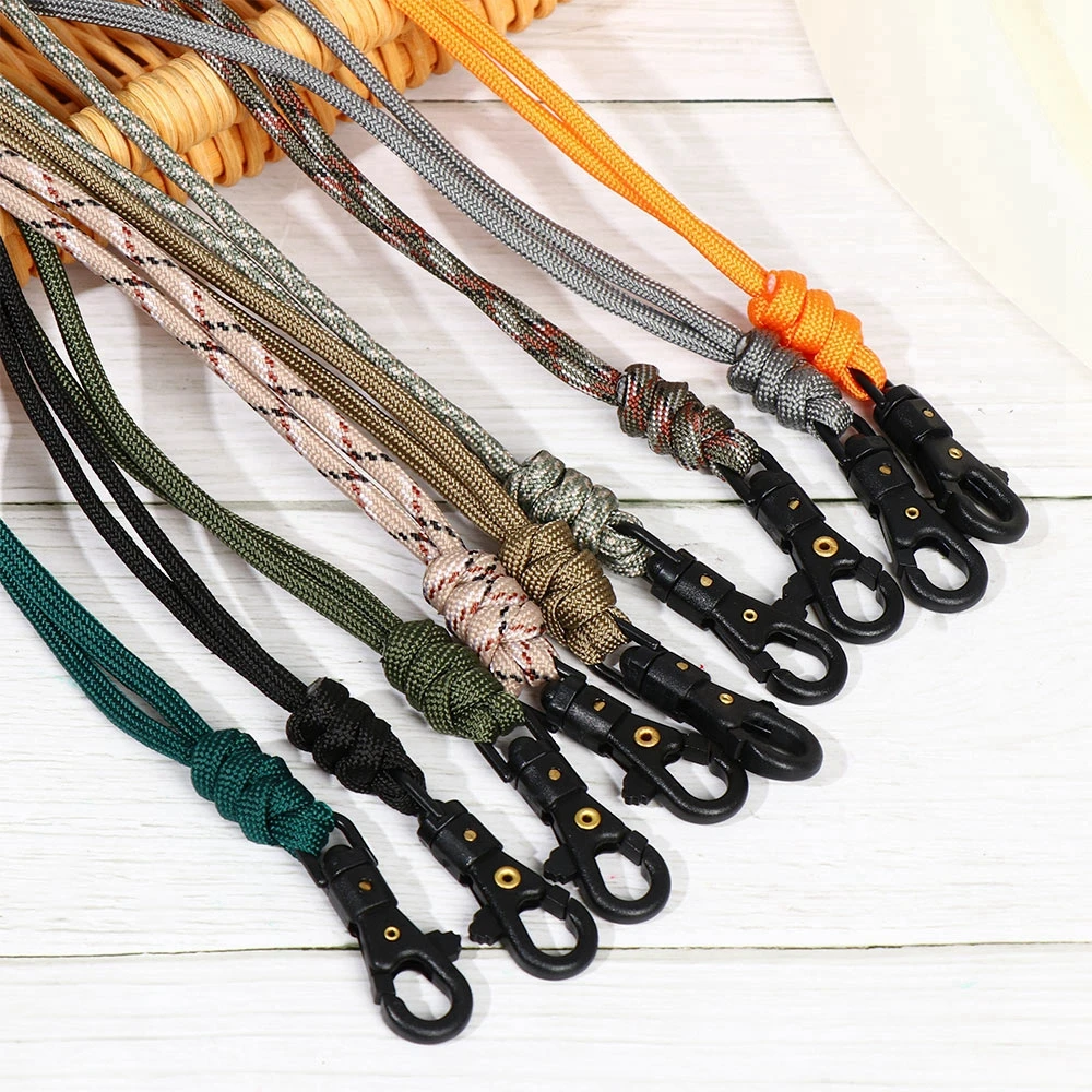 19 Styles High Strength Self-Defense Parachute Cord Key Ring Lanyard Triangle Buckle Paracord Keychain