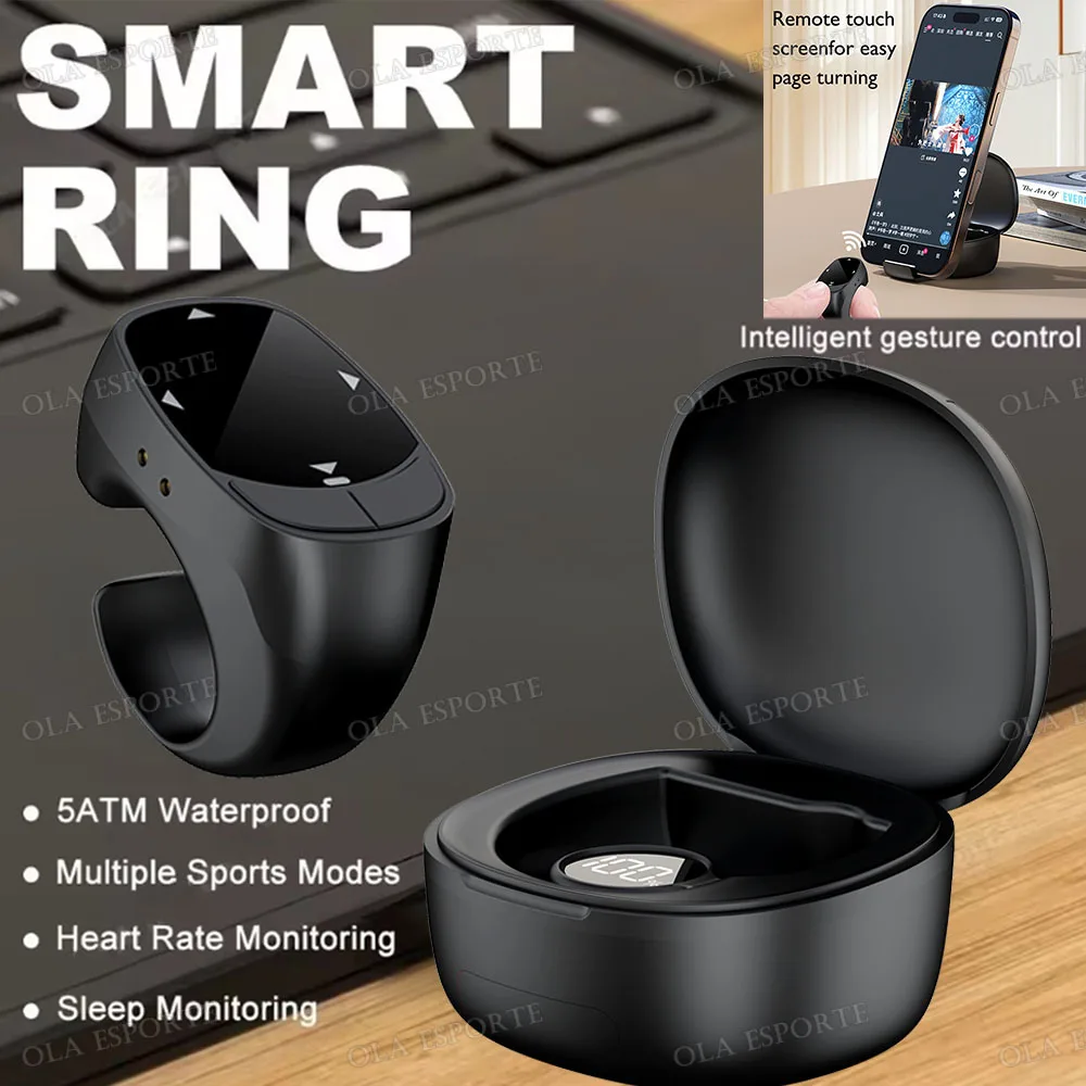 Fernbedienung Kabelloser Bluetooth-Rollring für Fingerspitzen, tragbare mobile Maus, Video-Automatik-Seitenwechsler, Browsing-Ring R12