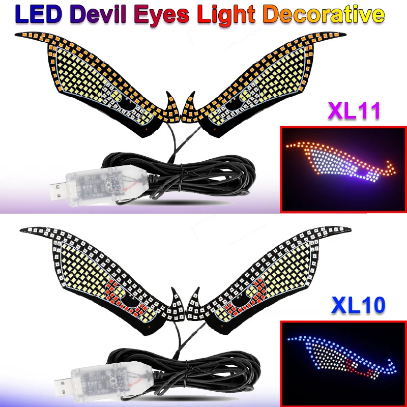 

USB Car Windshield LED Devil Eyes Light Dynamic Demon Eye Decorative Warning Light for Vehicle Interior Atmosphere