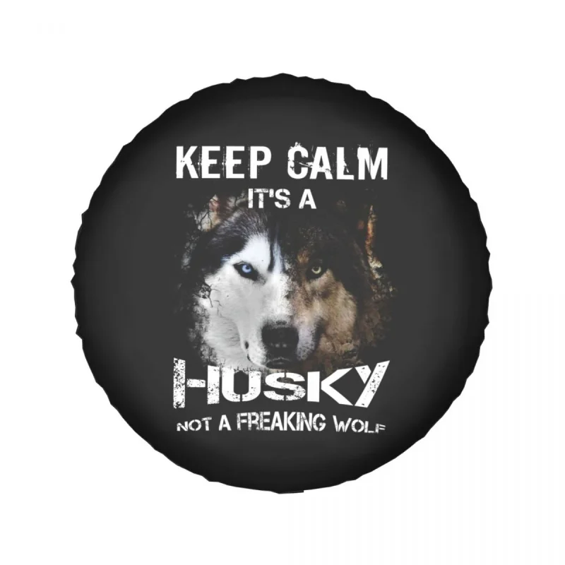 Custom Vintage Siberian Husky Spare Tire Cover for Mitsubishi Pajero Funny Wolfs Tshirt Gift for Dog Lover Car Wheel Protectors