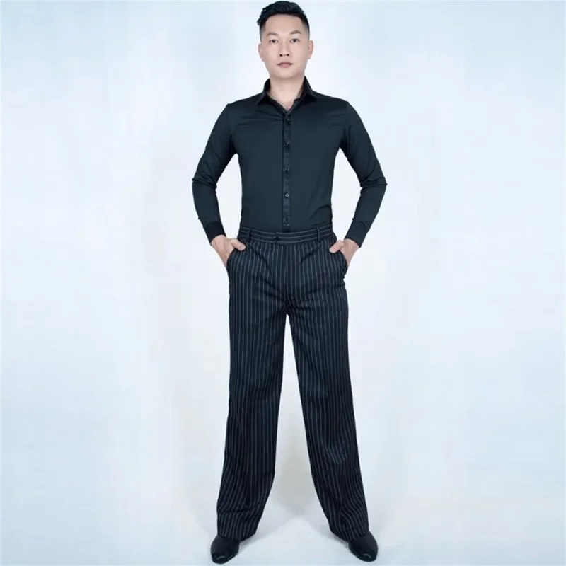 Nouveauté hommes Jazz/danse latine casseroles couleur noire femmes pantalons de danse de salon vêtements de danse un bouton pratique/pantalon de Performance