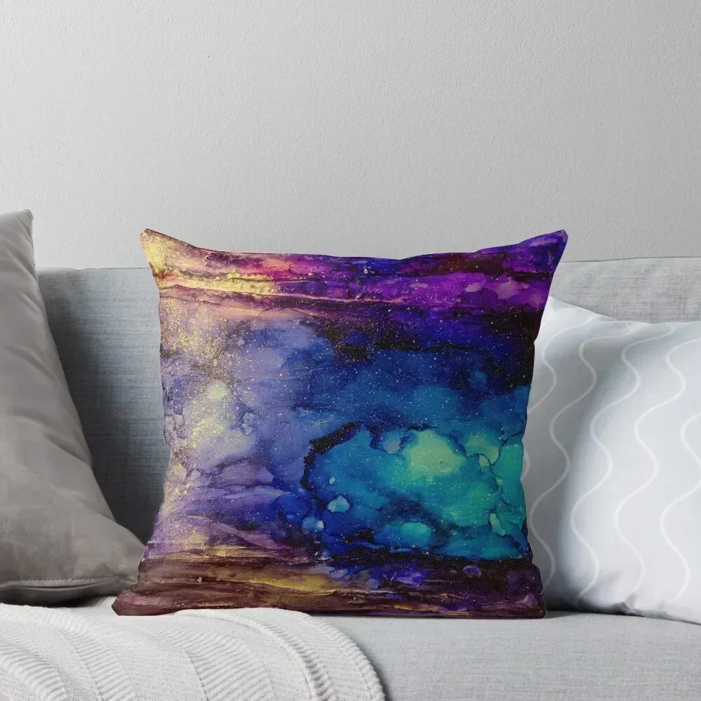 

Purple and Blue Galaxy with Gold Starfall SAMADHI Throw Pillow Sofa Decorative Covers Christmas Pillows pillow