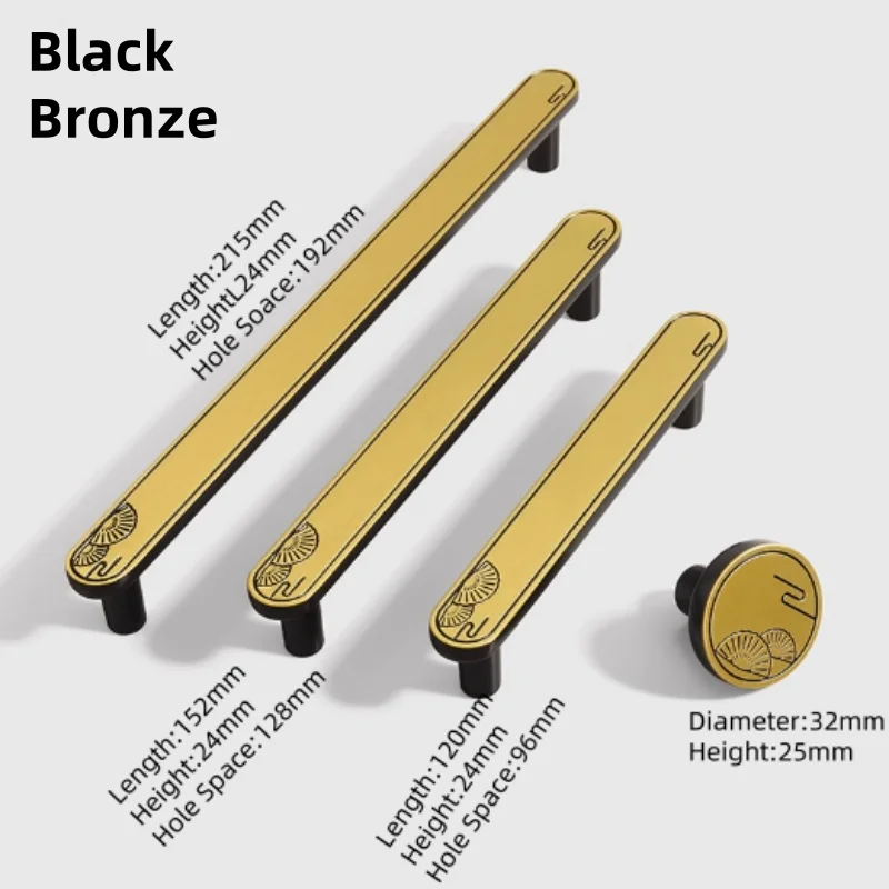 192mm Chinese Retro Creative Carving Wardrobe Cupboard Furniture Door Hardware Handle Coffee Bronze Brass Drawer Cabinet Knob 5
