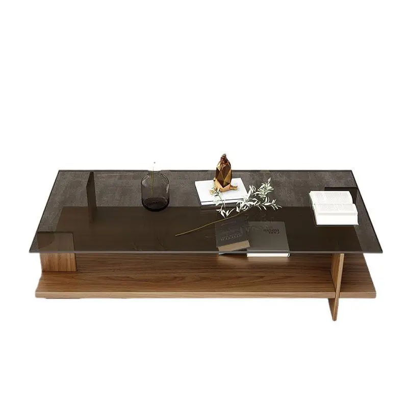 

Tempered glass coffee table small apartment living room home modern simple office square