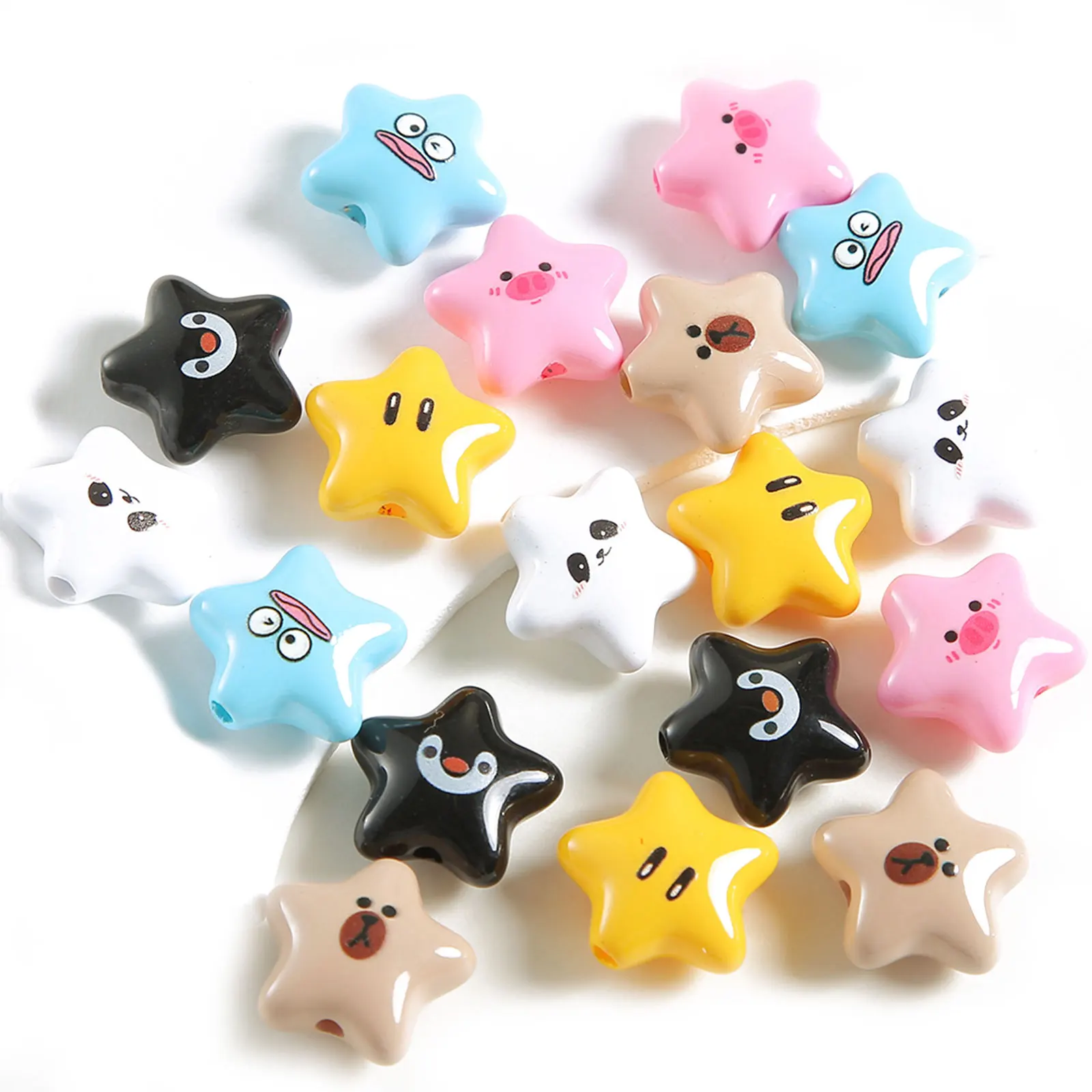 Cute Cartoon Animal Star Beads For Jewelry Making DIY Decorations Earrrings Bracelet Necklace Phone Chain Hair Pin Accessories