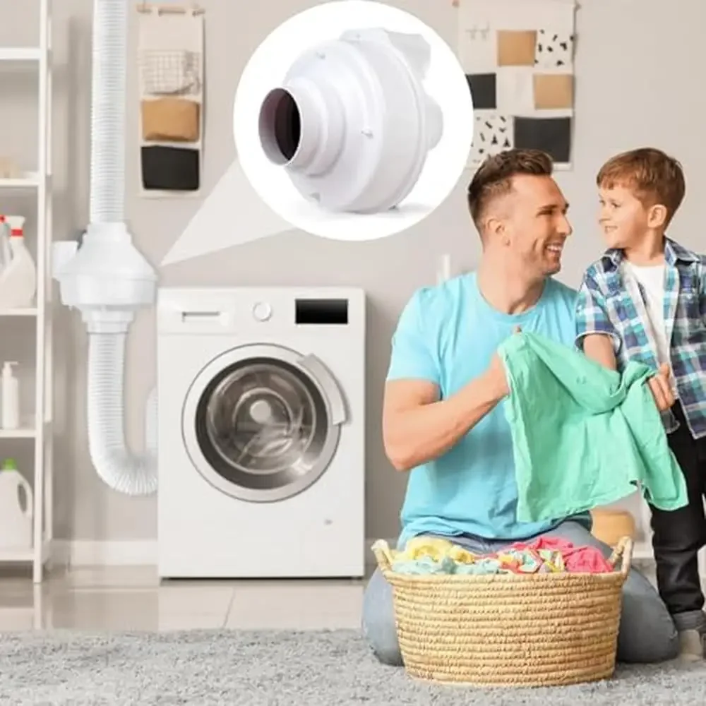 مجفف تنفيس الداعم مروحة 4 بوصة 167 CFM قوية تدفق الهواء استشعار الضغط التبديل البلاستيك الإسكان التلقائي التنشيط طويلة الأمد #6