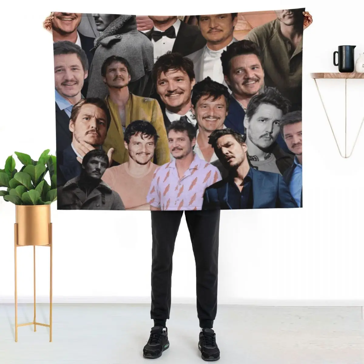 

pedro pascal photo collage Throw Blanket Wrinkle Resistant Lightweight Blanket