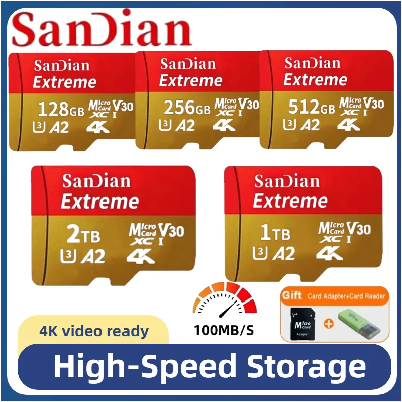 

Original Class10 Micro TF SD Card 128GB 256GB 1TB Portable Mini Memory Card for Digital Camera Phone and Aerial Drone Devices