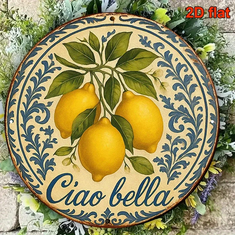 2D Flat, 1pc Italian Lemon-Themed 