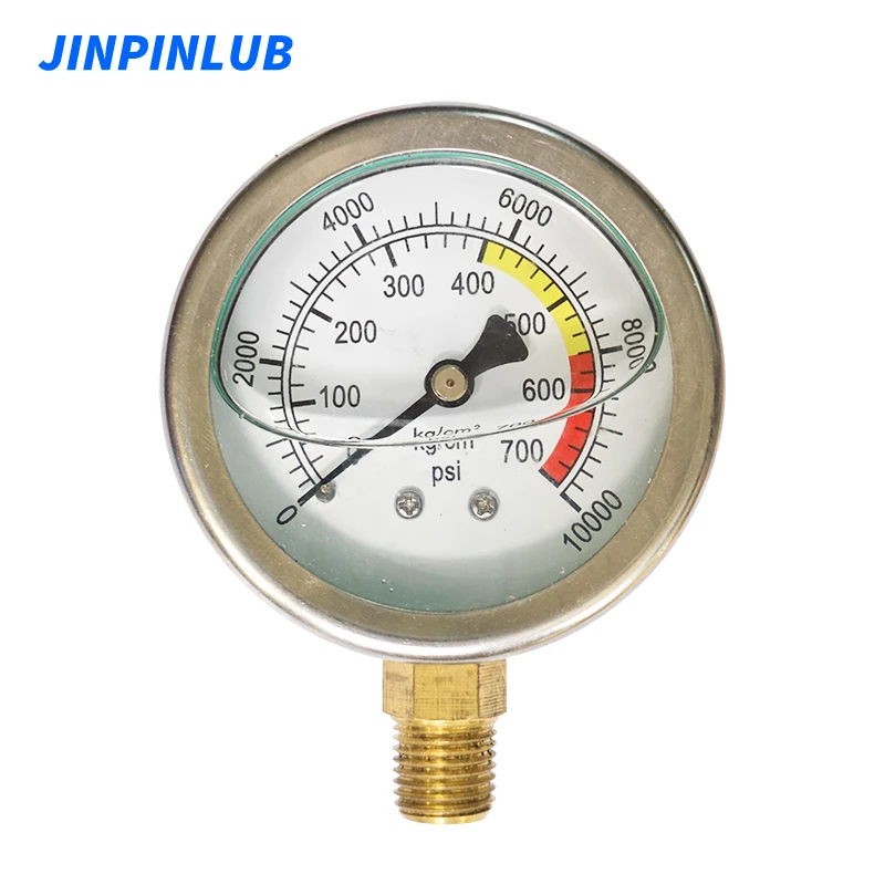 JIIINPINLUB 고압 디지털 계량기 게이지, 이중 범위 내진 유압 게이지, 700bar/10000psi lb