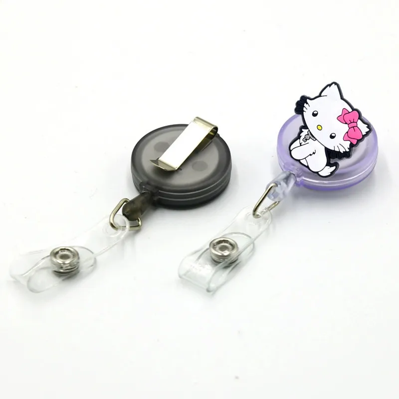 1 قطعة Miniso سانريو شارة بكرة قابل للسحب ID الحبل اسم بطاقة تعريف شارة حامل كليب معاطف للأطباء والممرضات طالب مكتب الملحقات