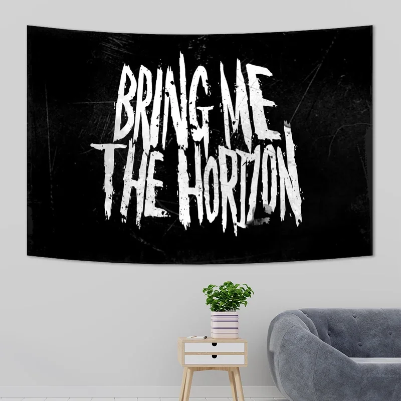 B-Bring M-Me The H-Horizons Tapestry Metalcore Rock Band Wall Hanging Dormitory Background Cloth Party Backdrop Sofa Blanket # 0