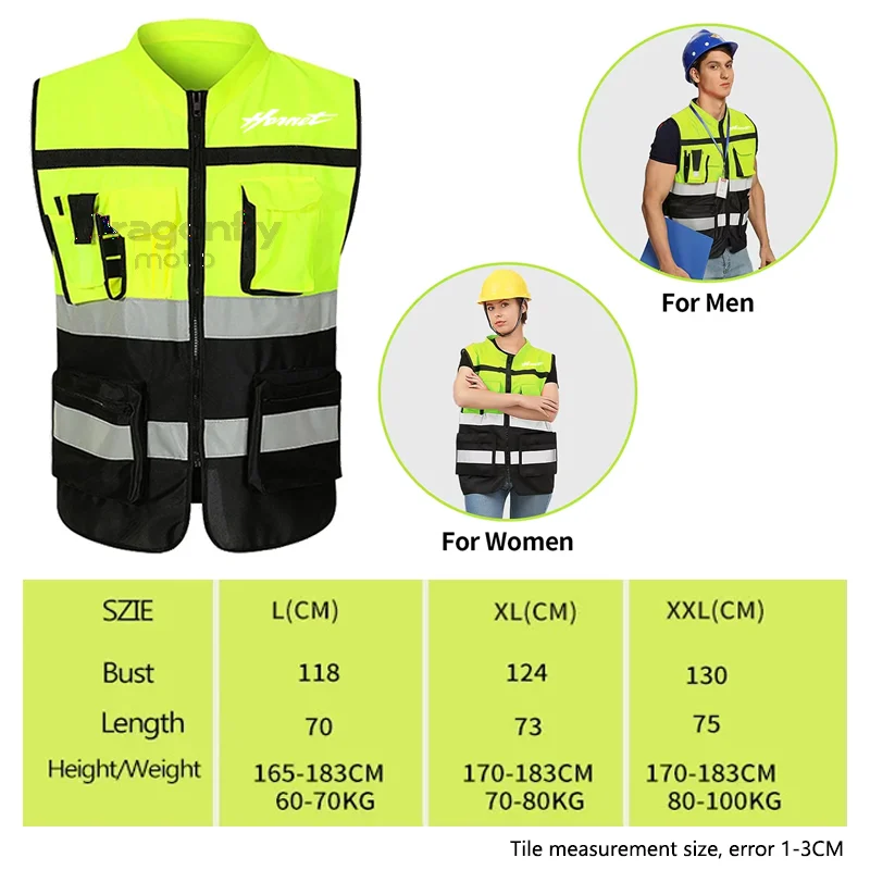 Hornet Logo Motorcycle Multi Pocket Safety Vest Night Visibility Gear For Honda Hornet 900 600 CB600F CB 600F 1998-2014