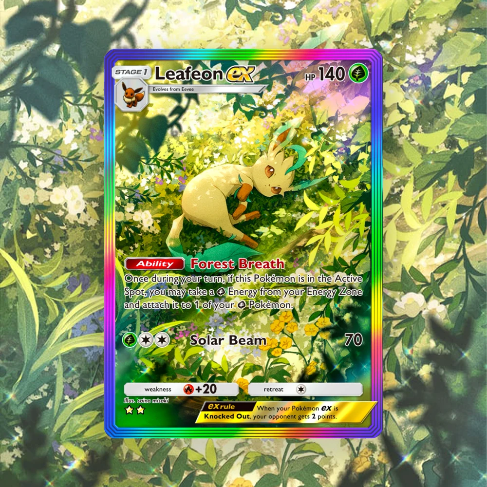 pkm-ポケットカード-ptcg-リーフィア-ミュウ-ガラデ-レプリカ-アニメ-高品質-diy-自作トレーディングコレクションゲームカード