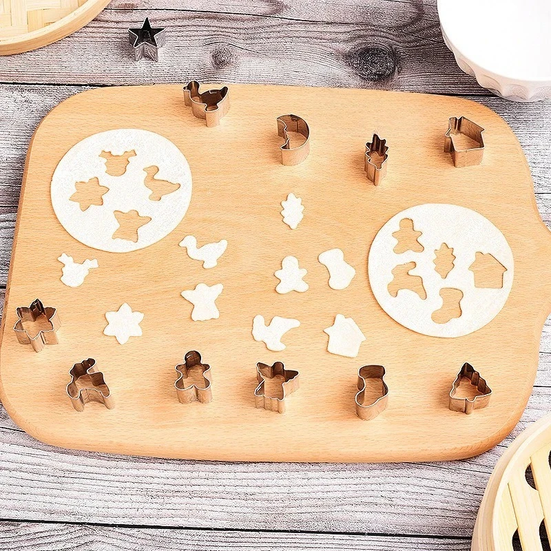 20pcs Stainless Steel Christmas Cookie Cutter Set Mini Baking Mold for Cookies Vegetables and Holiday Desserts view 5