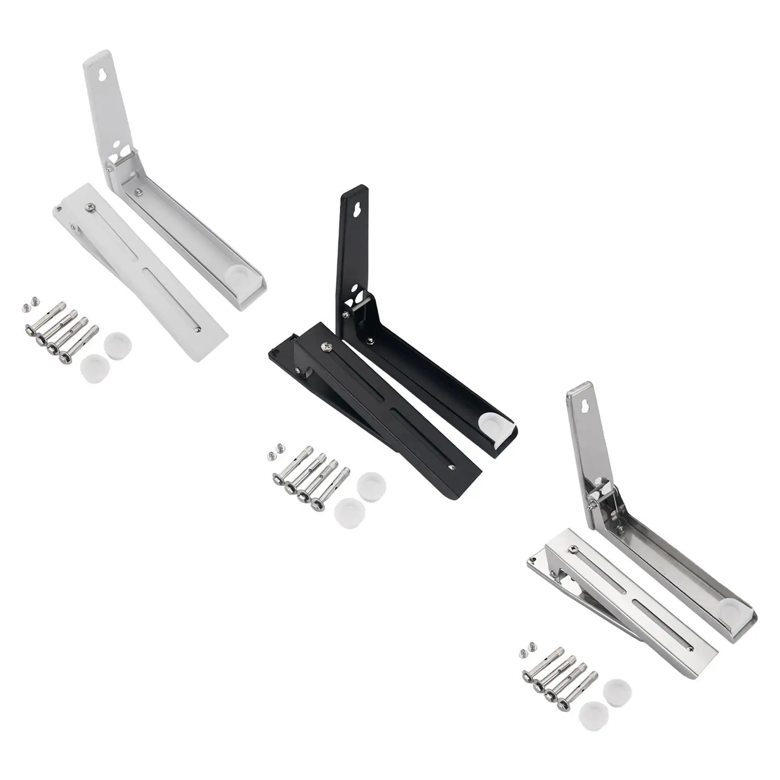 Microwave Oven Shelf Rack Accessory, Sturdy Carbon Steel Professional Extendable Support Holder Wall Mounted Stand for Kitchen