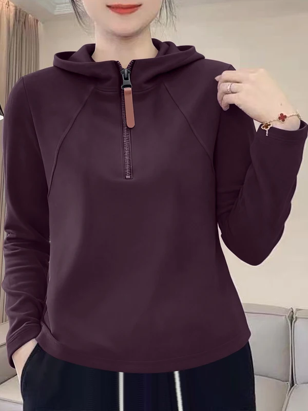 

Двусторонняя флисовая толстовка с капюшоном и длинными рукавами для женщин, осенне-зимняя, больших размеров, свободного кроя, утепленная, базовый слой, топ