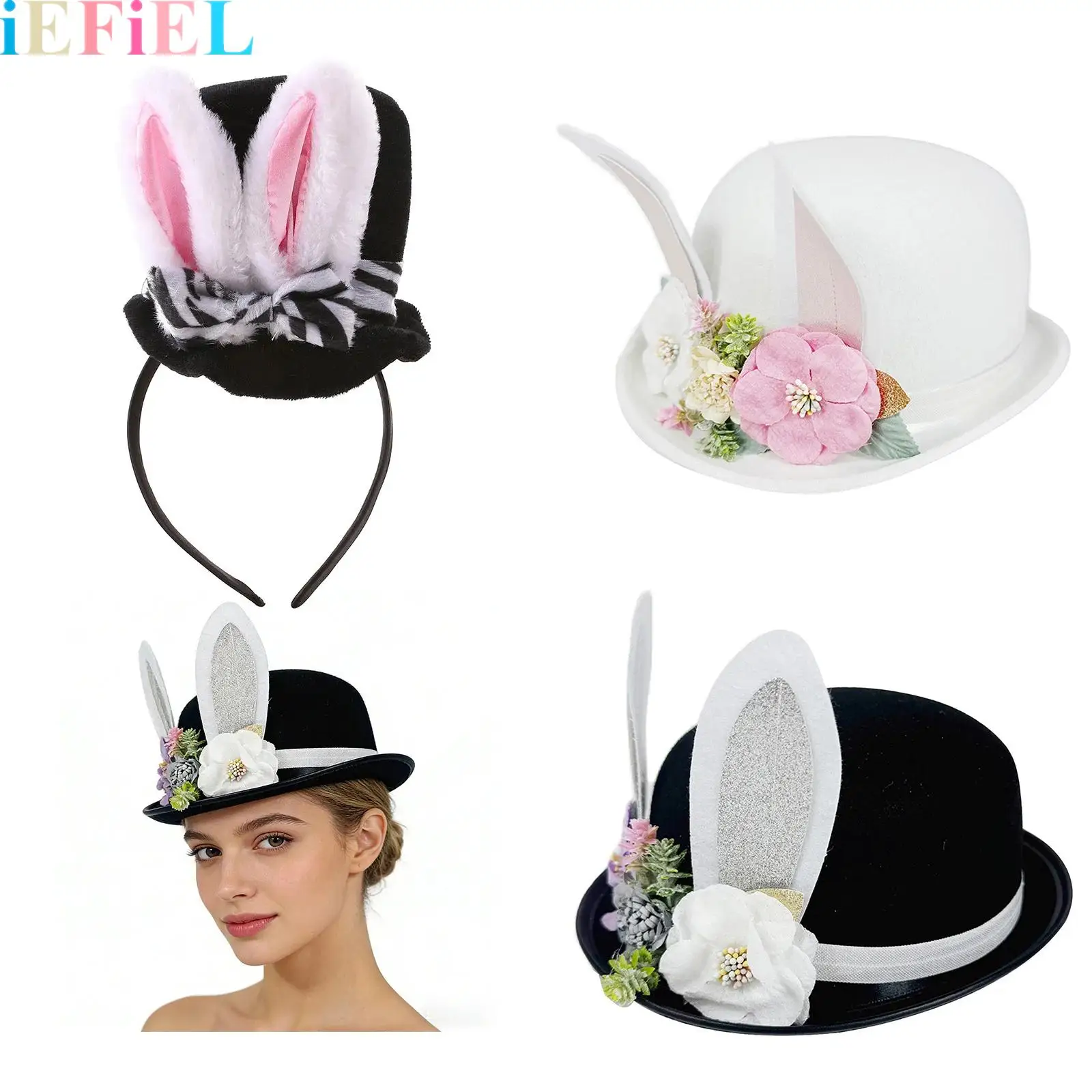 

Easter Bunny Ear Top Cosplay Hat Or Hair Hoop for Halloween Party Costumes for Easter Party Costume Carnival Dress Up