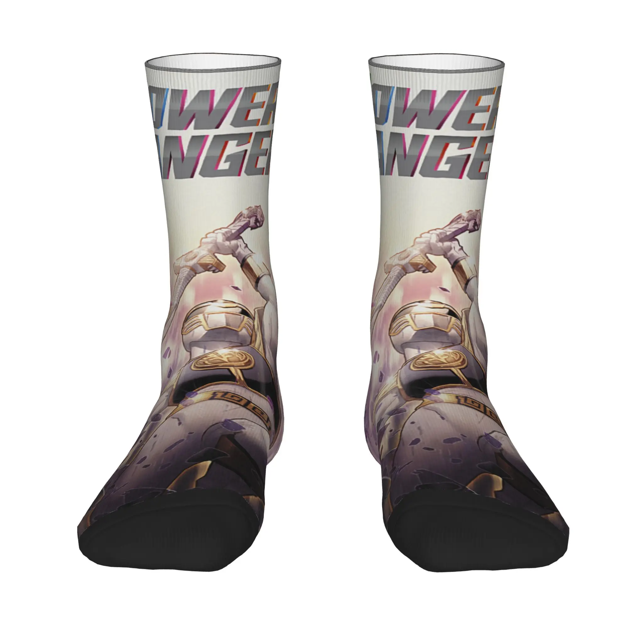 Socks Vintage Power Rangers Mighty Morphing Group Battle Comic Poster Crazy Men's compression Socks Unisex Crew Sock