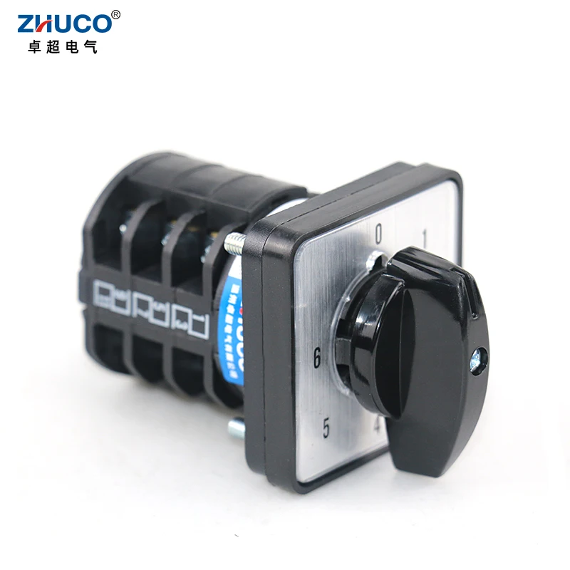 ZHUCO LW8D-10/0-6.3 10A 660V 3 Poles 12 Screws Seven Positions Universal Cam Rotary Switch Changeover Selector Knob Switch