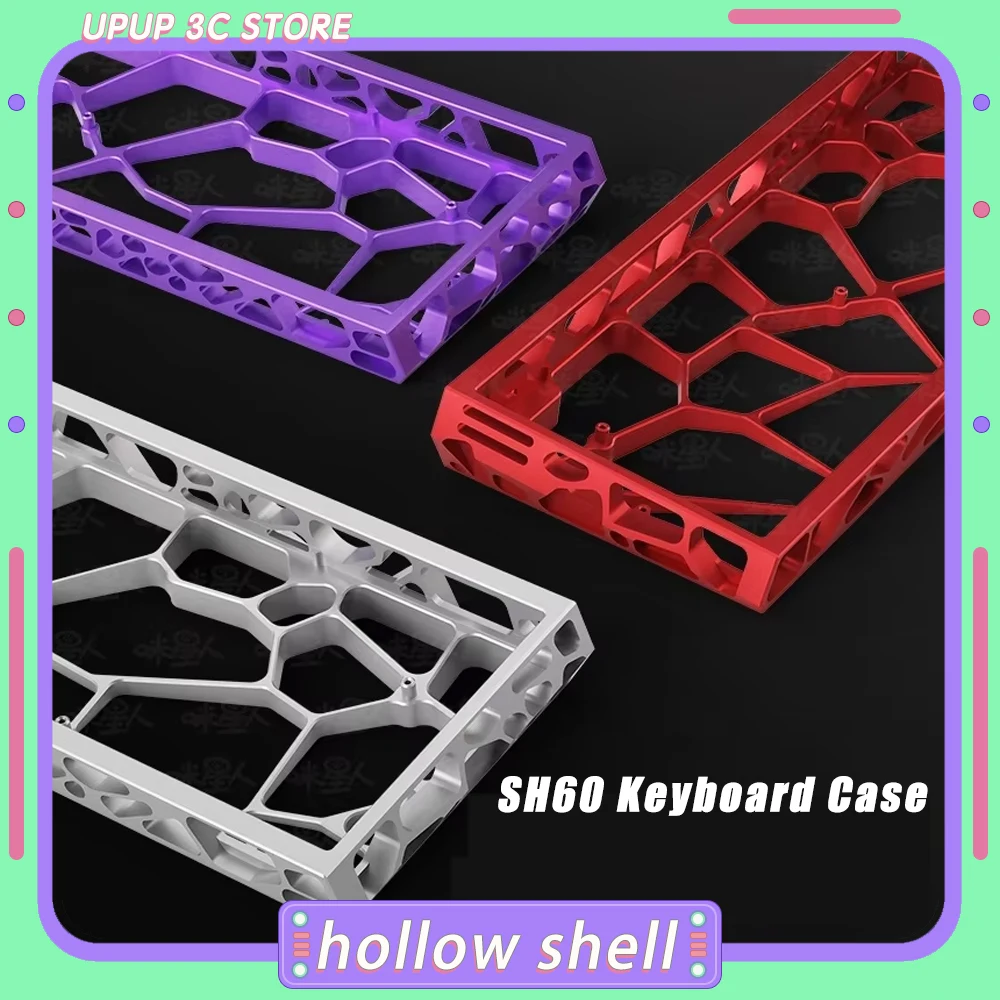 

Wooting 60HE GH60 Holy60 Mad 60he Полый алюминиевый чехол для клавиатуры, 60% раскладки клавиш для Raven61 Aula Win60 GT60 Корпус клавиатуры