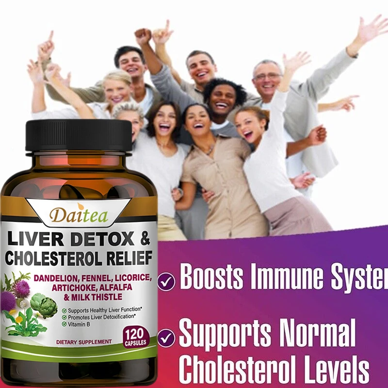 Daitea Supplement with Dandelion, Licorice and Milk Thistle Extracts - Supports Healthy Liver Function, Detoxification