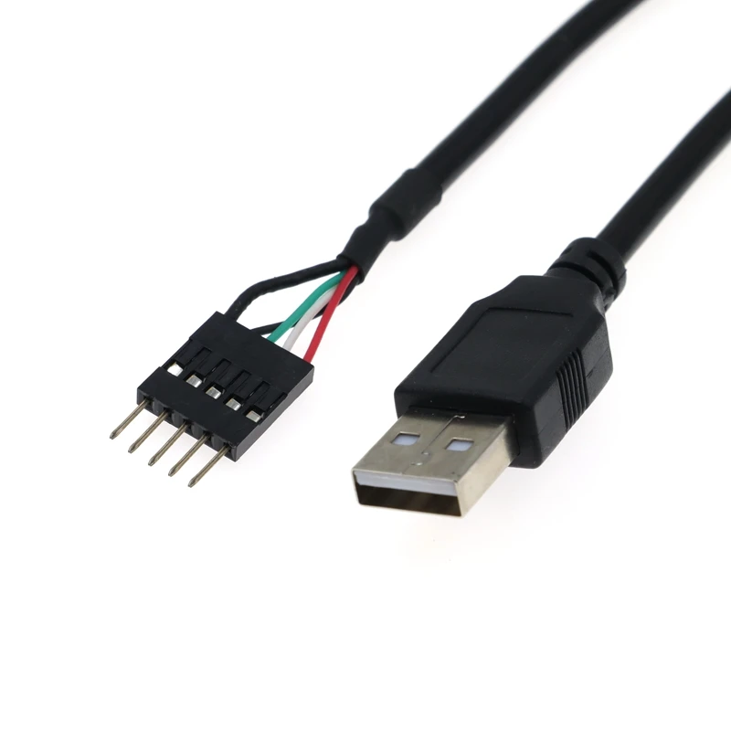 30cm USB 2.0 Male to 5Pin Male USB Connector PCB Motherboard Cable USB Shielding Cable 5-pin DuPont 2.54 Computer Case Cable