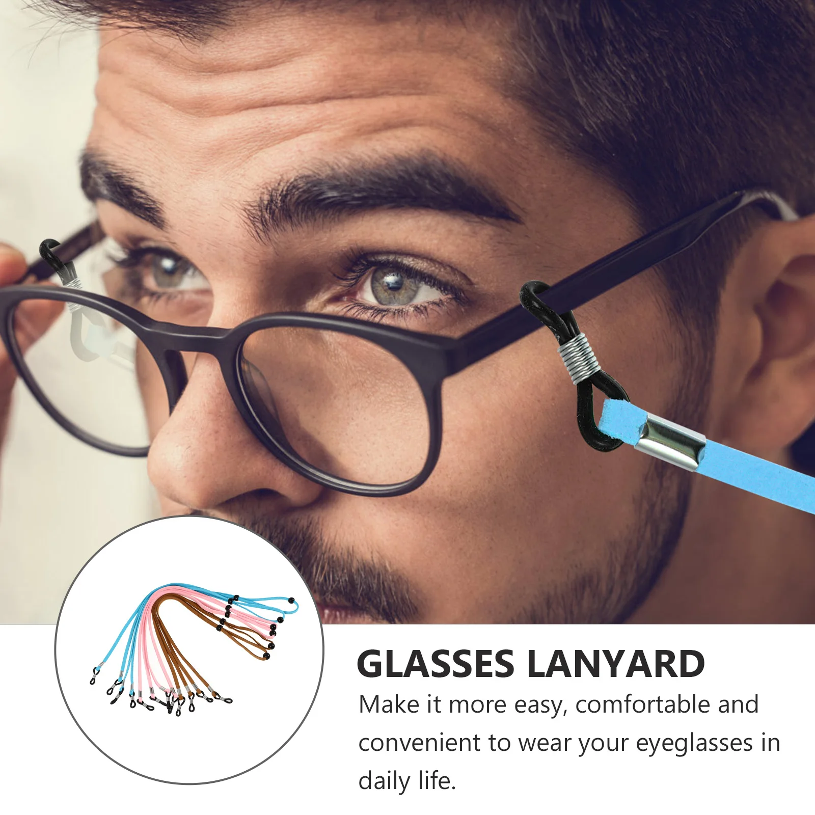 6 uds. De cuerda antipérdida para gafas, soporte para gafas, correa, cordón, gafas de sol deportivas, cadena de ante para novia