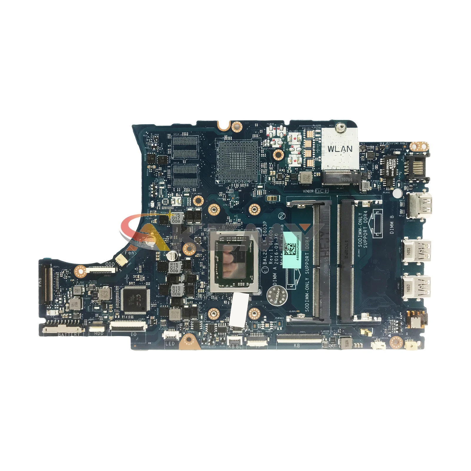 Notebook LA-D803P Mainboard UNTUK DELL LA-D803P Laptop Motherboard CPU FX-9800P DDR4 100% tes OK