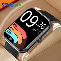 SENBONO 1.96'' Screen 2023 Smart Watch Men Answer Call Heart Rate Monitor 320mAh Big Battery Men's Smartwatch for Woman Android