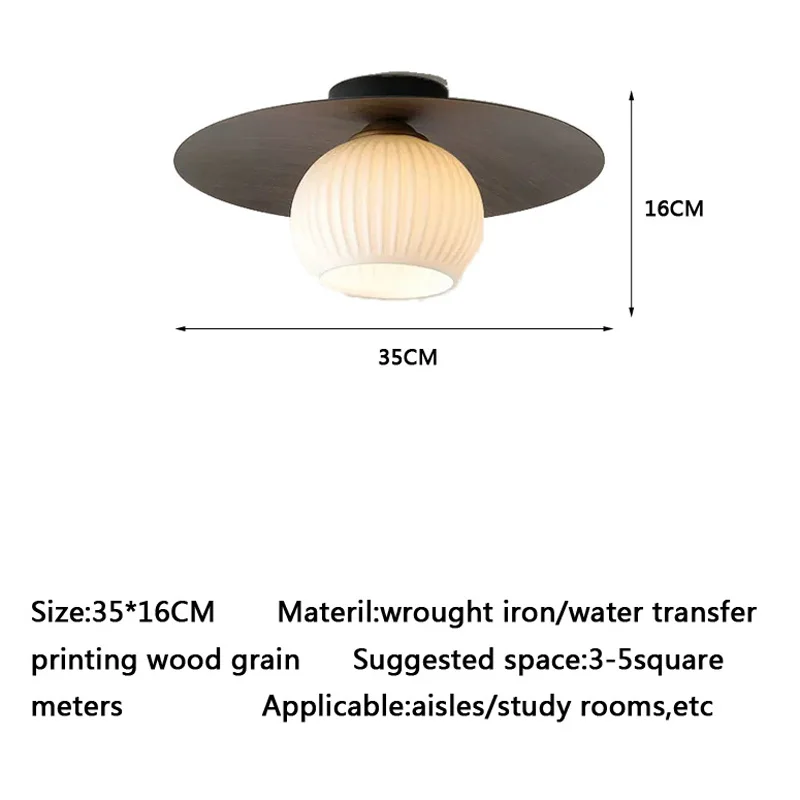 Nordic Ceiling Lamp Wooden Grain Ceiling Light For Bedroom Study Corridor Balcony Home Decor Celing Lamp Indoor Lighting