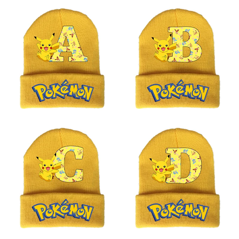 Вязаная-шапка-с-покемонами-Пикачу-зимняя-шапка-с-героями-мультфильмов-аниме-для-девочек-и-мальчиков-холодная-шапка-головной-убор-простые-шерстяные-теплые-желтые-шапки-детский-подарок-на-день-рождения