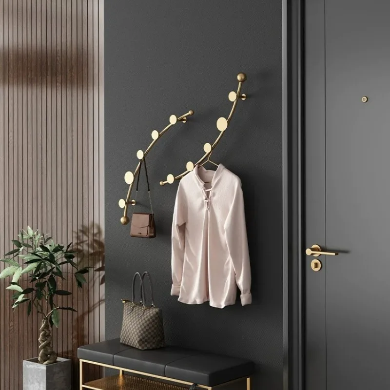 Light Luxury Wall Mounted Coat Rack for Entry Bag Clothes Hanger Living Room Hat Holder Home Bedroom