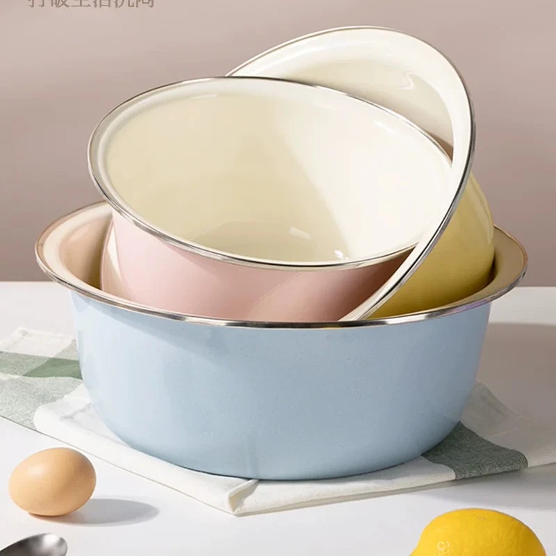 

LMM with lid and basin Home cooking Kitchen washing and kneading noodles Non-stick waking hair noodles Large porcelain basin