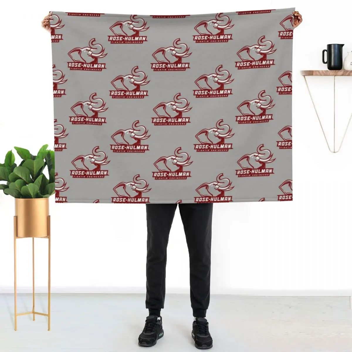 Engineers (Rose Hulman Fightin) Throw Blanket Thins Comforter Vintage Kid'S Hairys Bed Fashionable Blankets