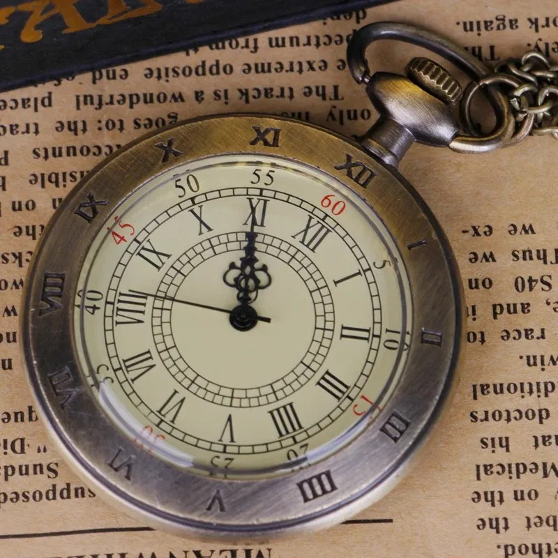 새로운 패션 Fob 체인 석영 주머니 시계 빈티지 로마 번호 다이얼 펜던트 Fob 시계 여성 남성을위한 선물 시계