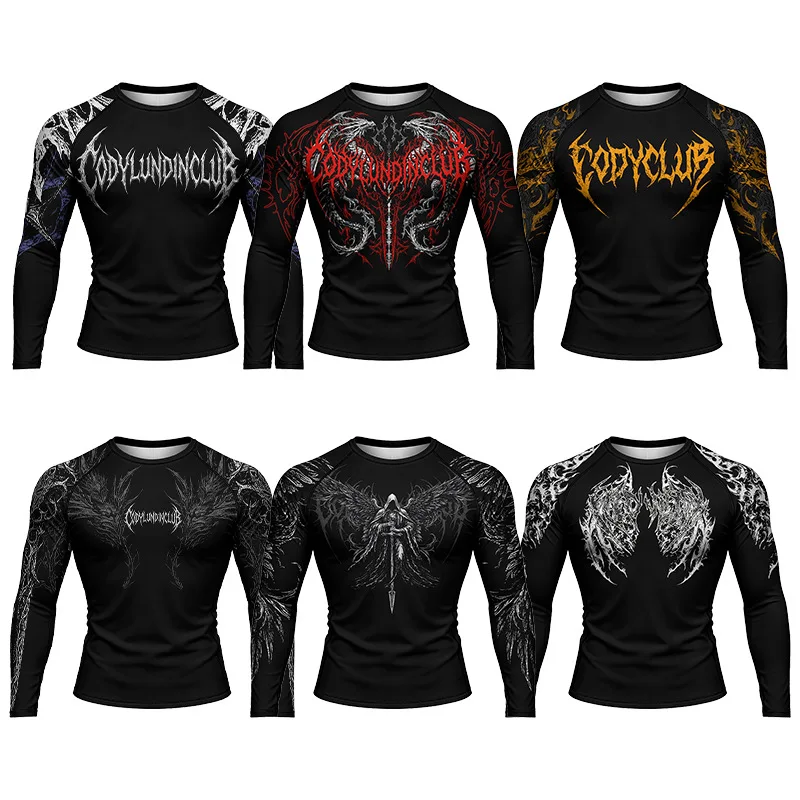 Boxing Men's Sportswear Muay Thai Jiu Jitsu Rashguard MMA Compression Gym Clothing Training Running Tracksuit Basketball Jerseys