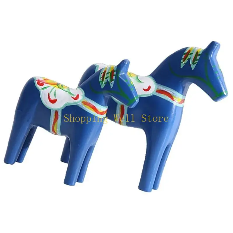 Conjunto Kx4b 2 Pintura Cavalos Dala estatuetas com esculturas intrincadas estátuas cavalos suecas para